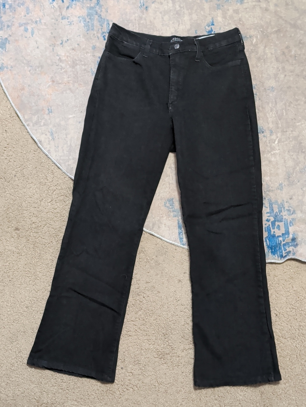 NYDJ High-Rise Black Flare Stretch Jeans Women's 12P US